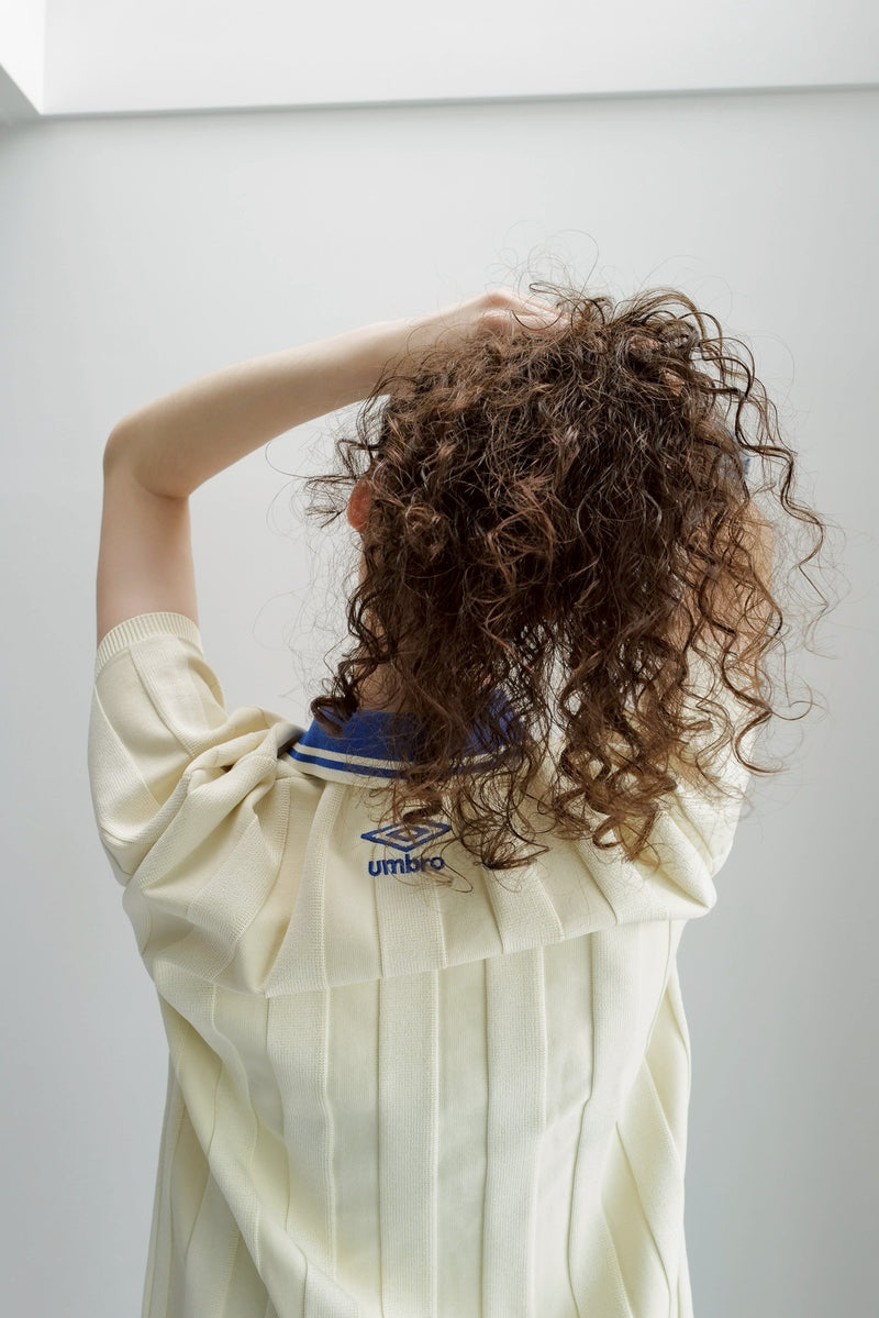 umbro×common gull products.でこぼこのニットポロシャツ