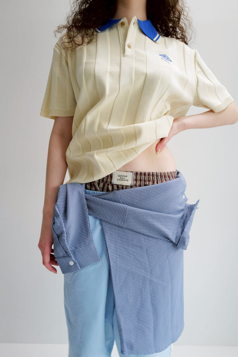 umbro×common gull products.でこぼこのニットポロシャツ