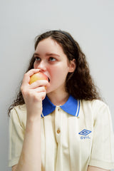 umbro×common gull products.でこぼこのニットポロシャツ