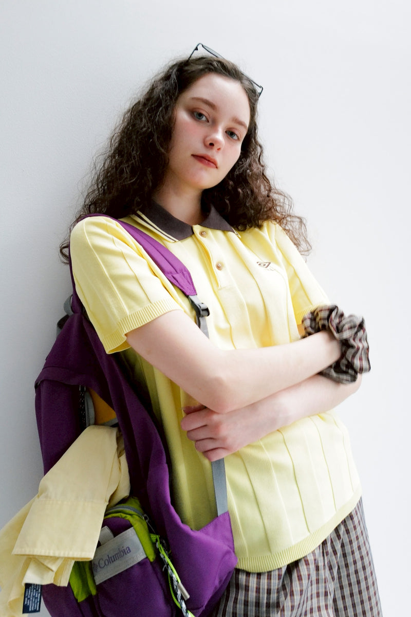 umbro×common gull products.でこぼこのニットポロシャツ