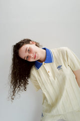 umbro×common gull products.でこぼこのニットポロシャツ