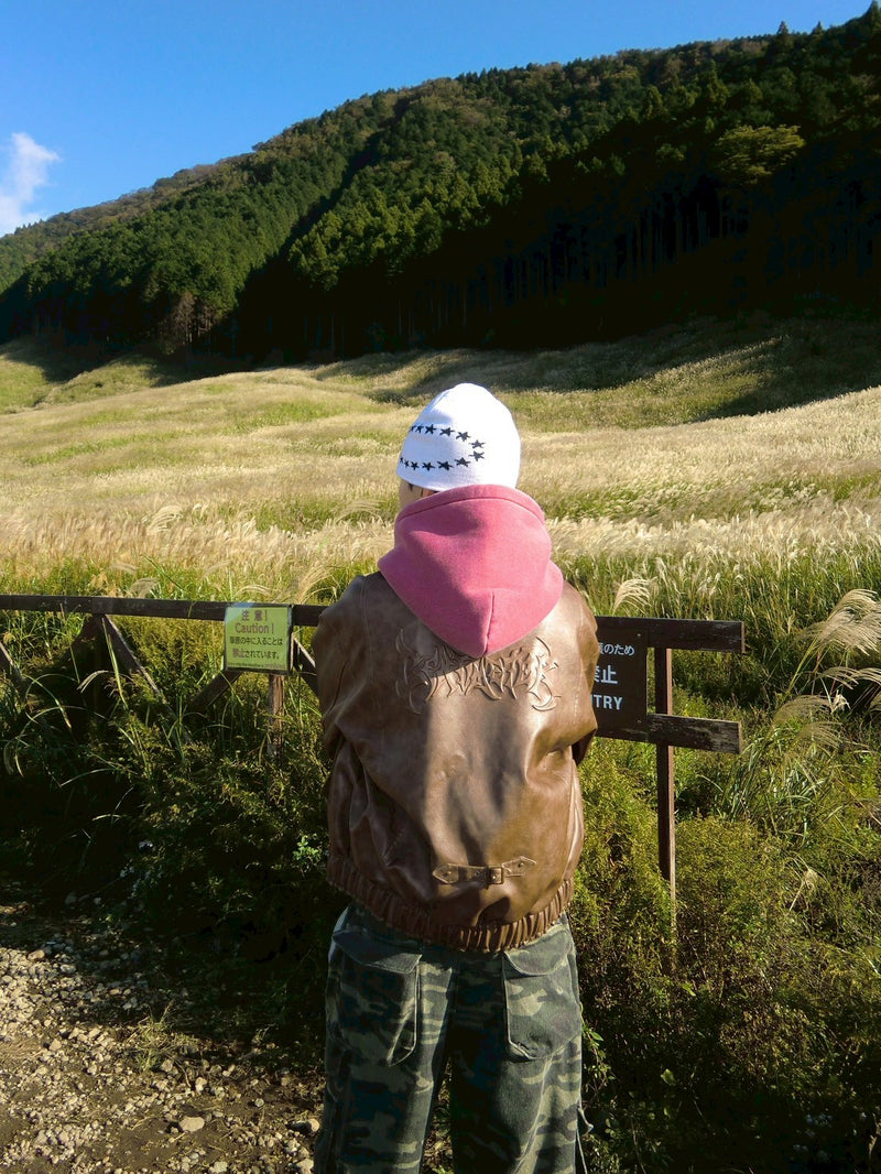 Fake leather flight jacket