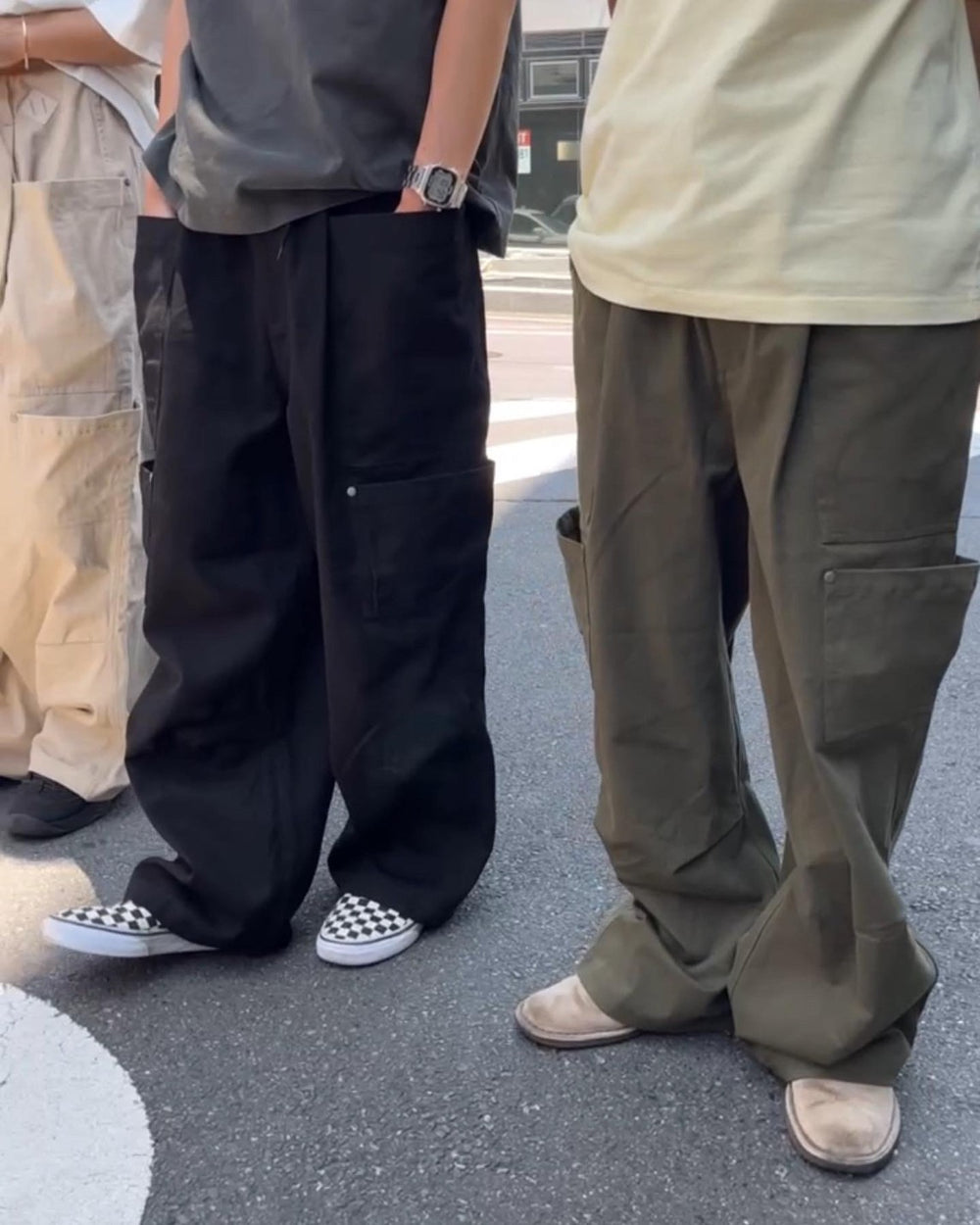 double pocket wide chino pants – YZ