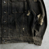 Damaged overdyed loose denim jacket(発送予定：2023年10月中旬)