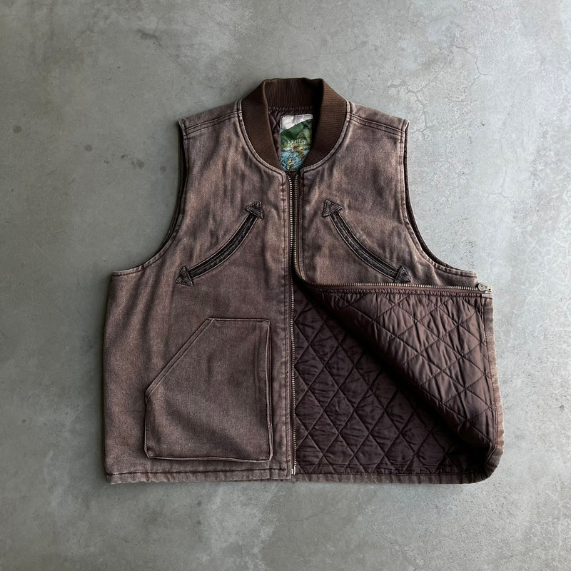 Vintage processed western duck vest