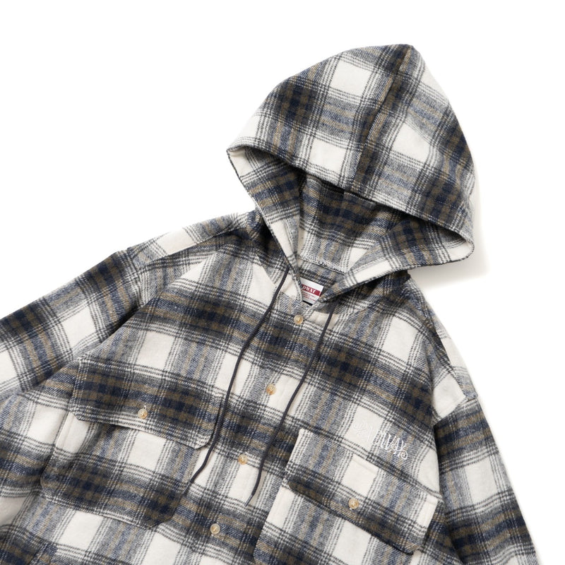 flannel check shirt hoodie