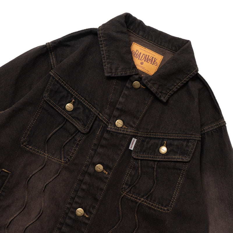 vintage black denim jacket