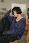 shaggy gradation knit cardigan