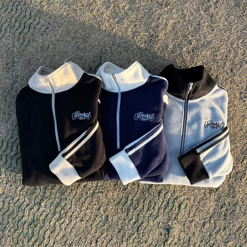 fleece track pullover