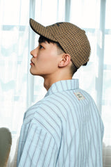 チェック柄のひきこもりcap