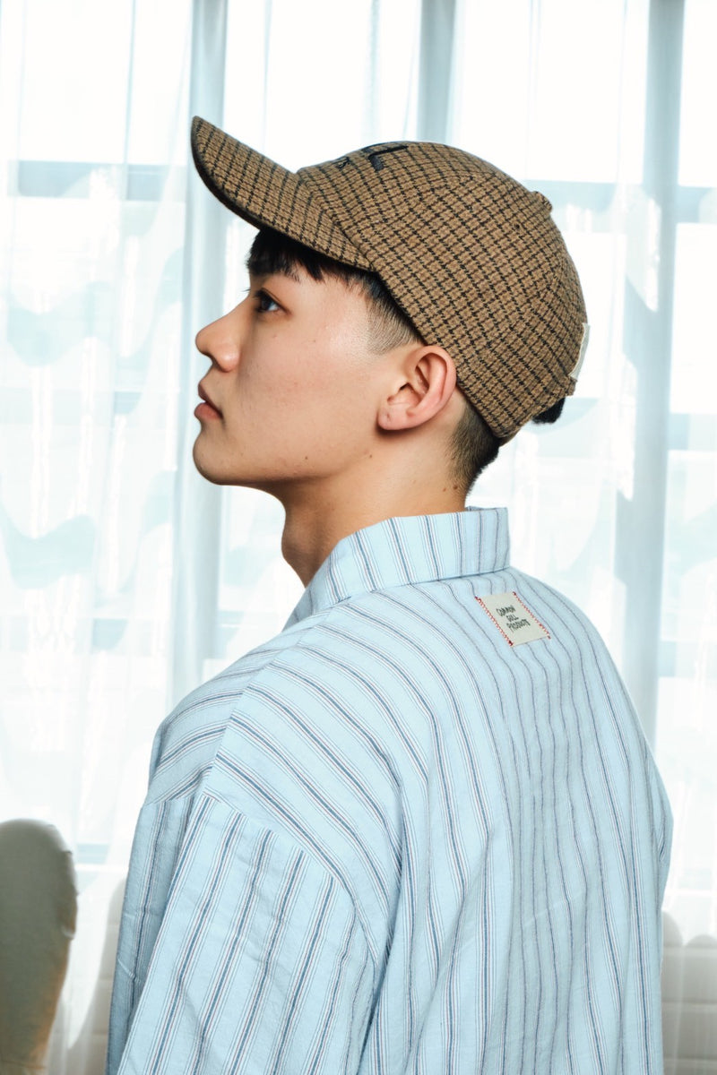 チェック柄のひきこもりcap