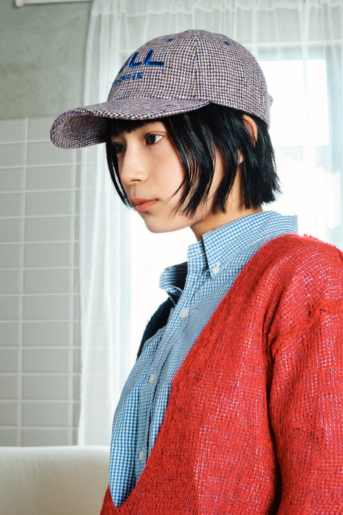 チェック柄のひきこもりcap