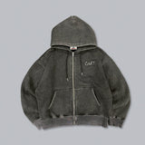 CMT ruler rhinestone zip hoodie 