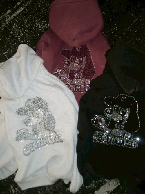 CMT ruler rhinestone zip hoodie