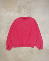 心形印花圆领卫衣 