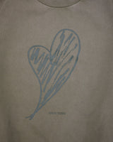 心形印花圆领卫衣 