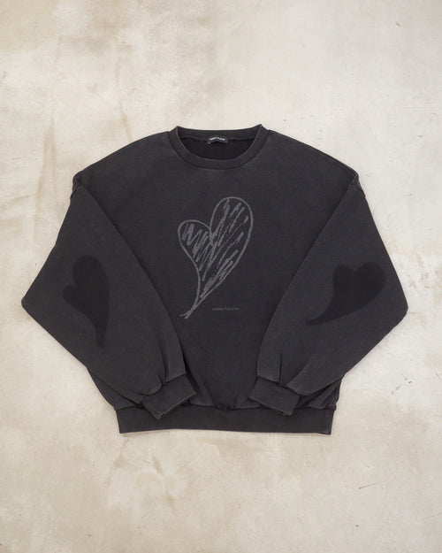 HEART PRINTED CREWNECK SWEAT 