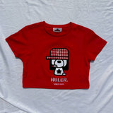 Boxy ruler check tee 