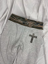 Contrast Rib Waist Straight Pants