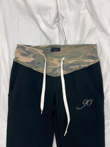 Contrast Rib Waist Straight Pants