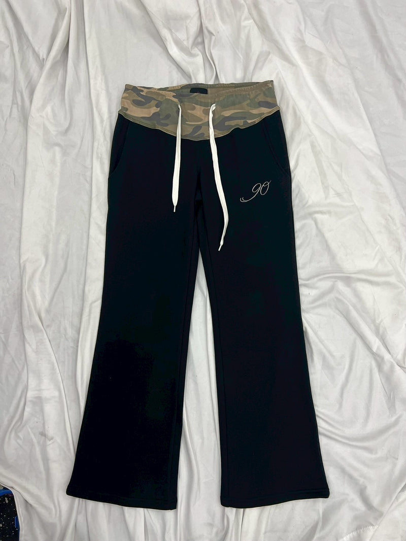 Contrast Rib Waist Straight Pants – YZ