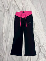 Contrast Rib Waist Straight Pants
