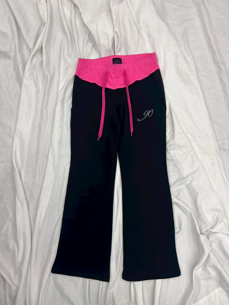 パンツ 9090girl ContrastRibWaistStraight Pants Contrast Rib Waist Straight Pants – YZ