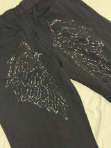 Ninety Girl Sequined Feather Logo Sweat pants