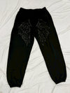 Ninety Girl Sequined Feather Logo Sweat pants