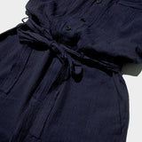 Cut Off Open Collar Belted H/S Jump Suit