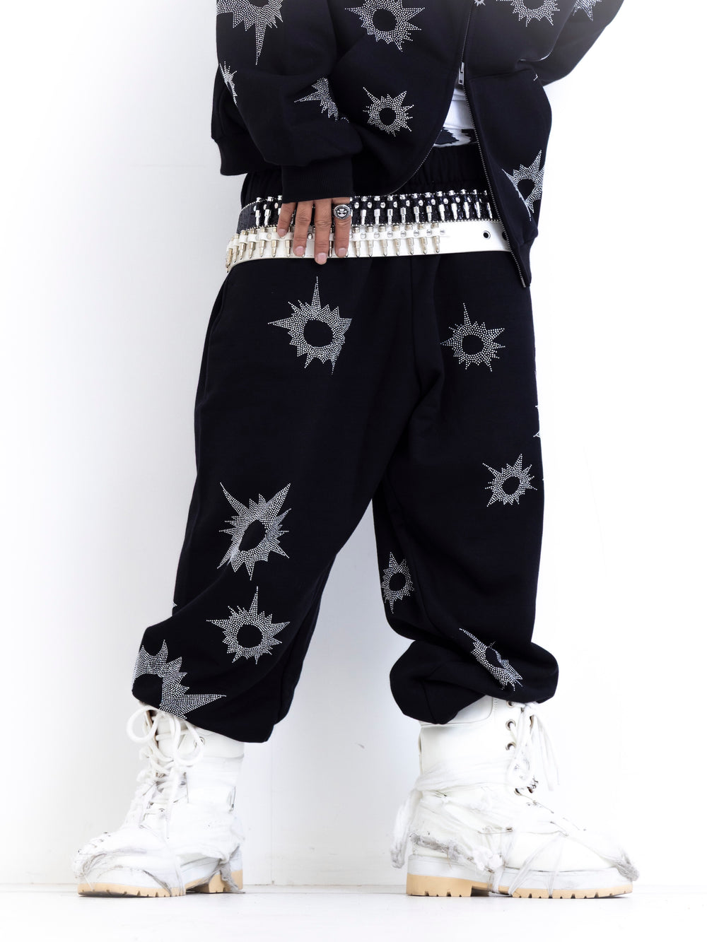 Bullet Logo Rhinestone Allover Pants – YZ