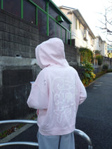 Damaged doodle pigment zip hoodie