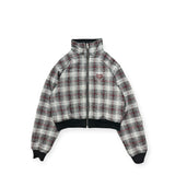 reversible check pattern zip stand