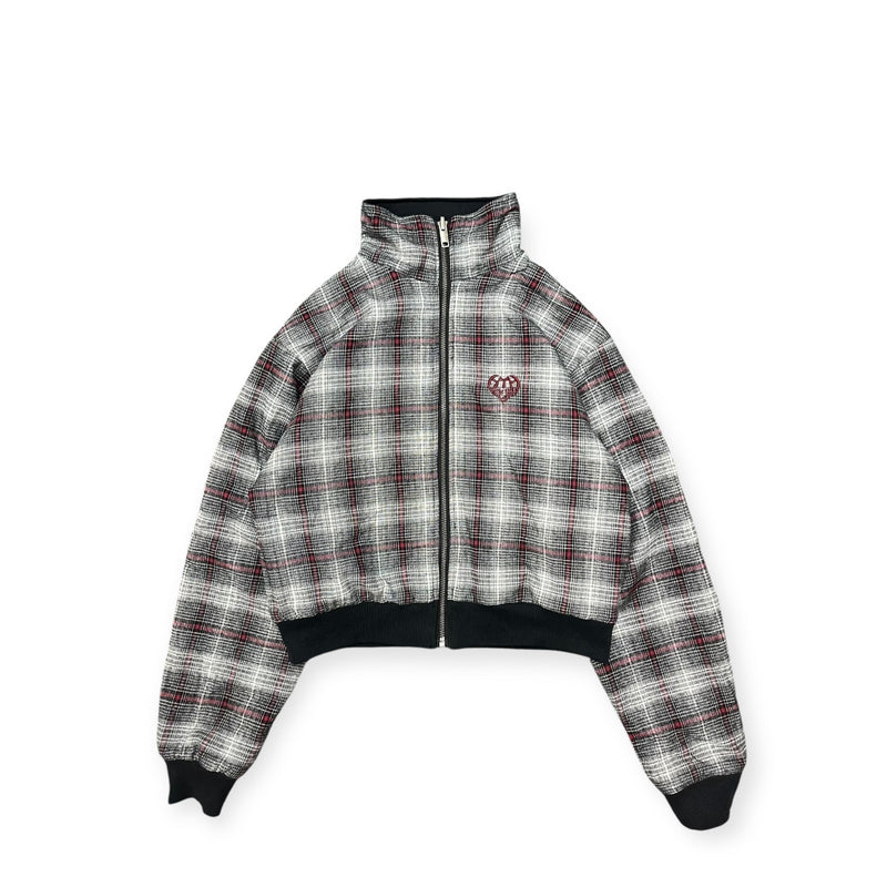 reversible check pattern zip stand