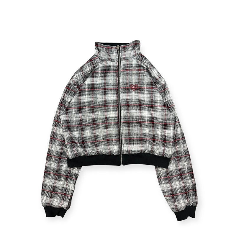 reversible check pattern zip stand