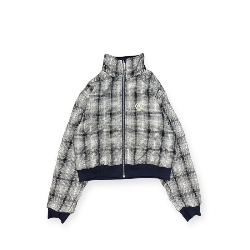 reversible check pattern zip stand