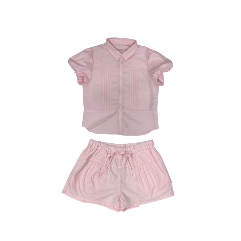 puff sleeve shirt set