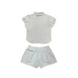 puff sleeve shirt set