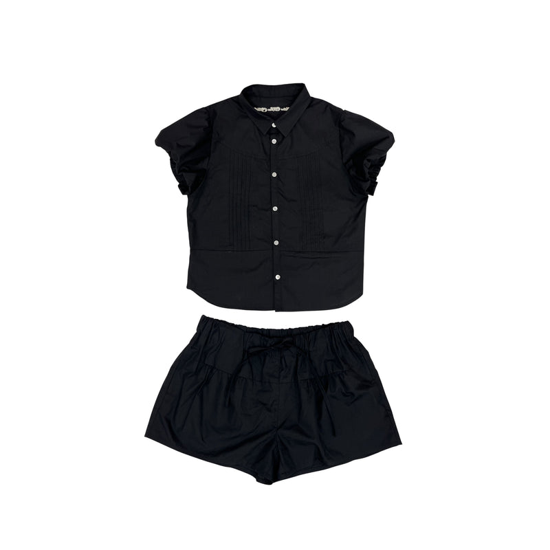 puff sleeve shirt set
