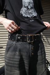 Schott×BADWAY ONESTAR studs belt