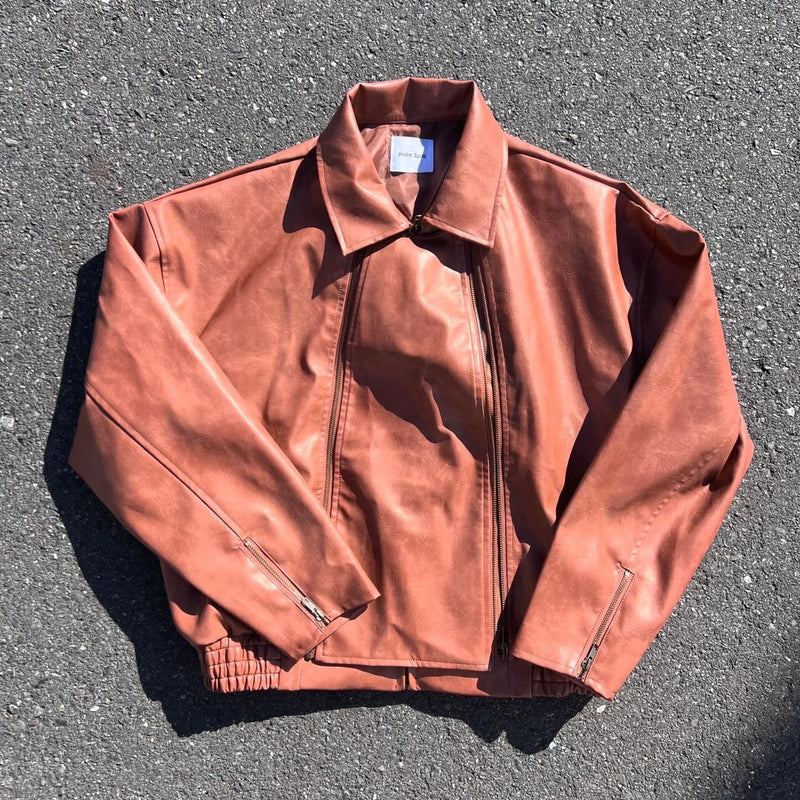 レザーMultiple Chucks Fake Leather Jacket