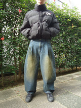 Heisei Logo Wide Tuck Denim Pants