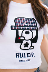 Boxy ruler check tee 