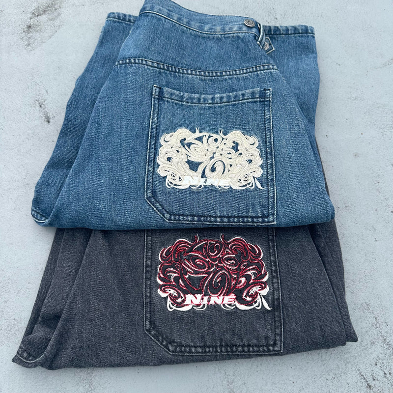 9090 x Piko Flame Denim Shorts