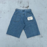 9090 x Piko Flame Denim Shorts