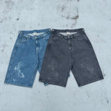 9090 x Piko Flame Denim Shorts