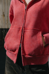 powder fade zip hoodie