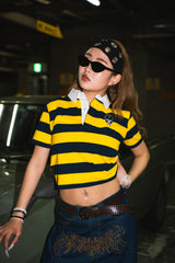 Boxy ruler patch rugby shirt