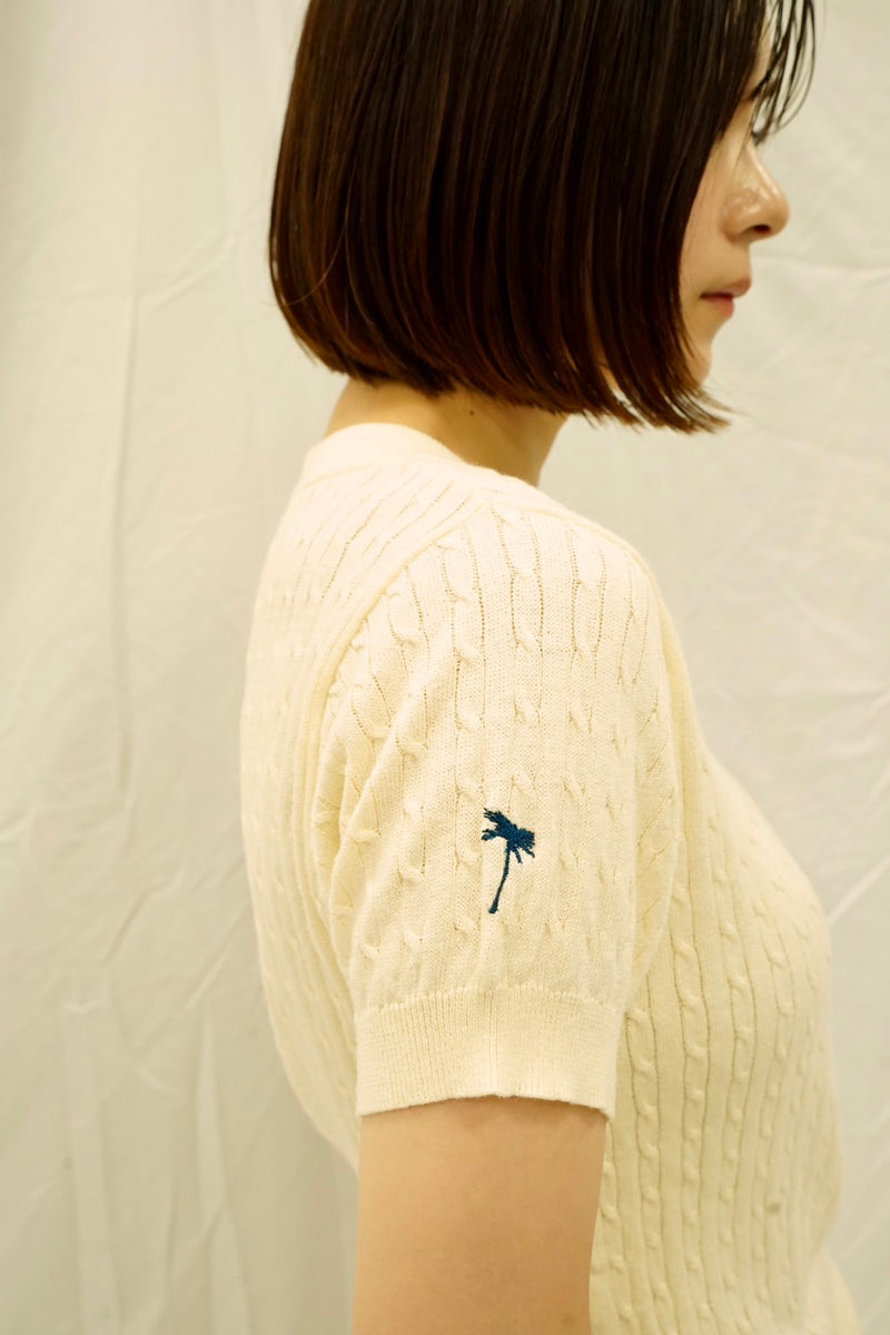 Short Sleeve Cable Knit