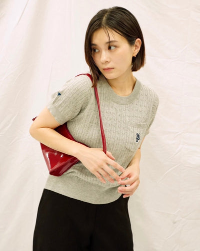 Short Sleeve Cable Knit